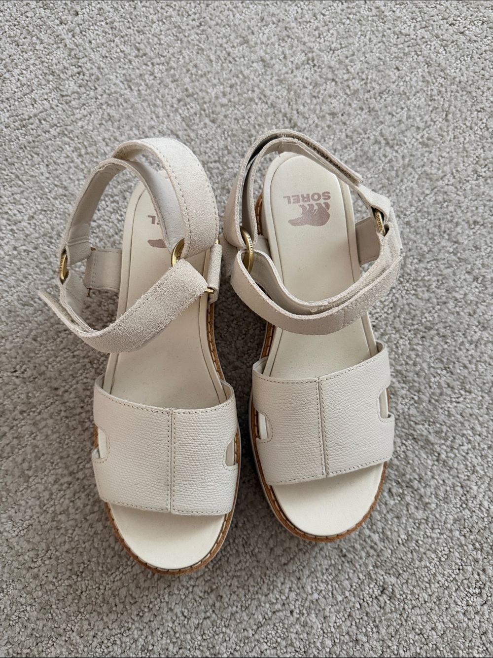 Sorel Kids Neutral Cream Ankle-Strap Sandals